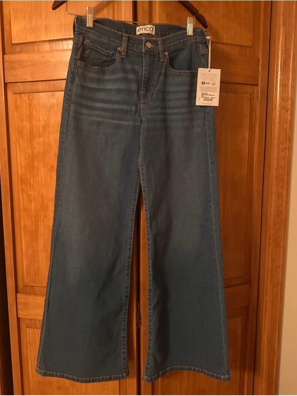 Etica Classic Mid-Wash French Wide Leg Jeans- NWT